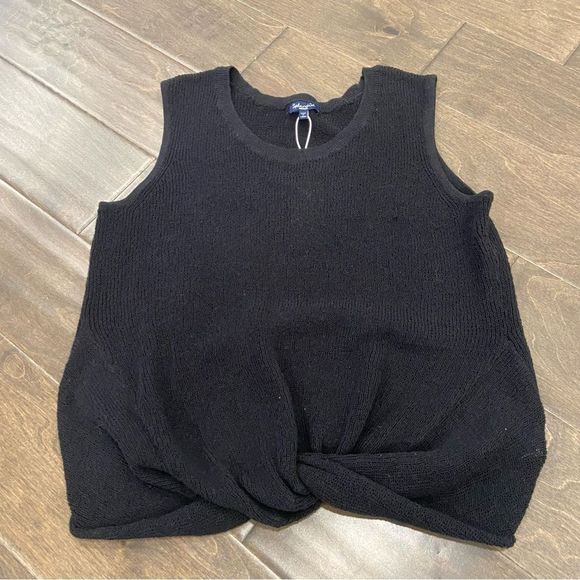NWT Splendid Black Twist Front Loose Knit Top sz M - Picture 4 of 8